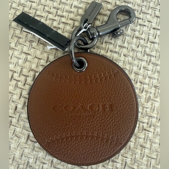 Coach Accessories - COACH BASEBALL BAG CHARM LEATHER NWT